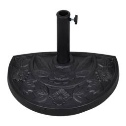 Berkfield Home Resin Half Round Parasol Base in Black