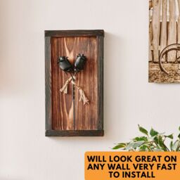 Novecrafto Mountable Wooden Frame with Forged Iron Roses - Ideal Iron Gifts for 6th Anniversary - Wrought Iron & Wood Fusion for Her in True Black - thumbnail 6