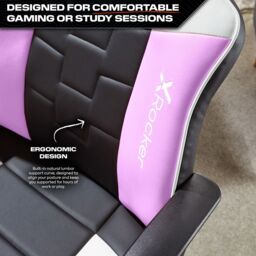 X Rocker Saturn Ergonomic Mid Back PC Gaming Chair with Swivel Base in Pink - thumbnail 4