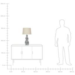 Wyld and Coco Grey Twirl Ceramic Table Lamp with White Cotton Shade 71cm - thumbnail 9