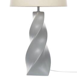 Wyld and Coco Grey Twirl Ceramic Table Lamp with White Cotton Shade 71cm - thumbnail 5