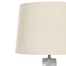 Wyld and Coco Grey Twirl Ceramic Table Lamp with White Cotton Shade 71cm - thumbnail 6