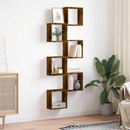 Berkfield Home Wall Cube Shelves 6 pcs Smoked Oak 30x15x30 cm in Brown - Size: 30 x 15 x 30 cm - thumbnail 3