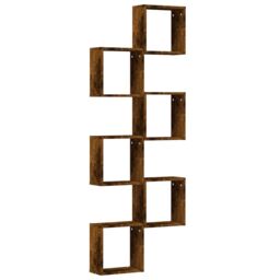 Berkfield Home Wall Cube Shelves 6 pcs Smoked Oak 30x15x30 cm in Brown - Size: 30 x 15 x 30 cm - thumbnail 4