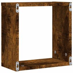 Berkfield Home Wall Cube Shelves 6 pcs Smoked Oak 30x15x30 cm in Brown - Size: 30 x 15 x 30 cm - thumbnail 8