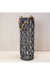 KDMD Grey Handcrafted Washed Lantern - thumbnail 1