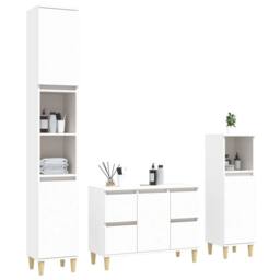 Berkfield Home 3 Piece Bathroom Furniture Set White Engineered Wood - thumbnail 3