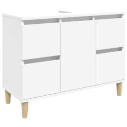 Berkfield Home 3 Piece Bathroom Furniture Set White Engineered Wood - thumbnail 5