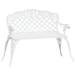Berkfield Home Garden Bench 108 cm Cast Aluminium White - thumbnail 2