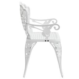 Berkfield Home Garden Bench 108 cm Cast Aluminium White - thumbnail 4