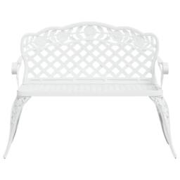 Berkfield Home Garden Bench 108 cm Cast Aluminium White - thumbnail 3
