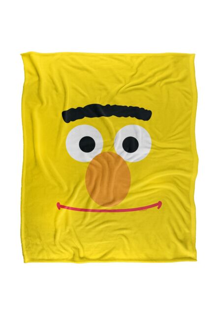 Sesame Street Bert Face Silky Touch Super Soft Throw Blanket 152 X 127 cm in White - image 1