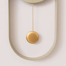 Melody Maison Olive Green & Gold Pendulum Metal Analogue Wall Clock - 20cm X 55cm - Size: 20 cm X 55 cm - thumbnail 3