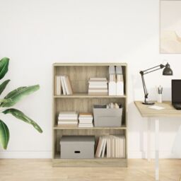 Berkfield Home Bookcase Sonoma Oak 80x24x109 cm Engineered Wood in Brown - Size: 80 x 24 x 109 cm - thumbnail 3