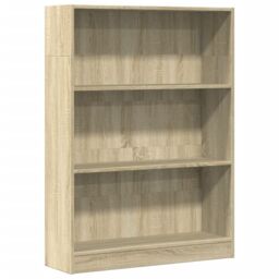 Berkfield Home Bookcase Sonoma Oak 80x24x109 cm Engineered Wood in Brown - Size: 80 x 24 x 109 cm - thumbnail 2