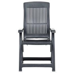 Berkfield Home Garden Reclining Chairs 2 pcs Plastic Anthracite in Black - thumbnail 3