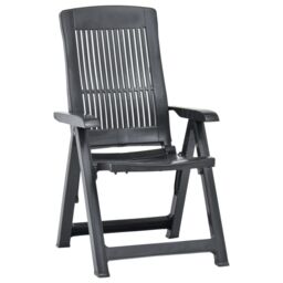 Berkfield Home Garden Reclining Chairs 2 pcs Plastic Anthracite in Black - thumbnail 2