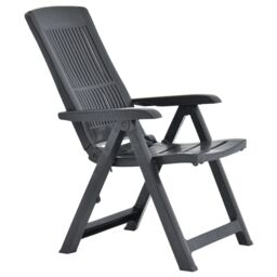 Berkfield Home Garden Reclining Chairs 2 pcs Plastic Anthracite in Black - thumbnail 5