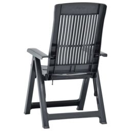 Berkfield Home Garden Reclining Chairs 2 pcs Plastic Anthracite in Black - thumbnail 4