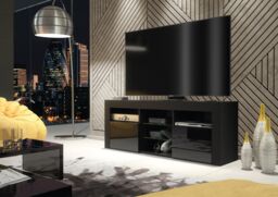 Creative Furniture Pulse TV Unit 145cm - A Stylish & Practical Cabinet with Gloss Doors & LED Lights in Black - thumbnail 6
