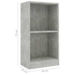Berkfield Home Decorative Bookshelf Concrete Grey 40x24x75 cm Engineered Wood - Size: 40 x 24 x 75 cm - thumbnail 6