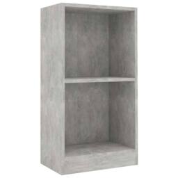 Berkfield Home Decorative Bookshelf Concrete Grey 40x24x75 cm Engineered Wood - Size: 40 x 24 x 75 cm - thumbnail 3