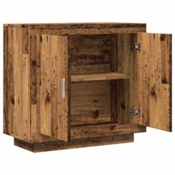 Berkfield Home Sideboard Old Wood 80x40x75 cm Engineered Wood in Brown - Size: 80 x 40 x 75 cm - thumbnail 7
