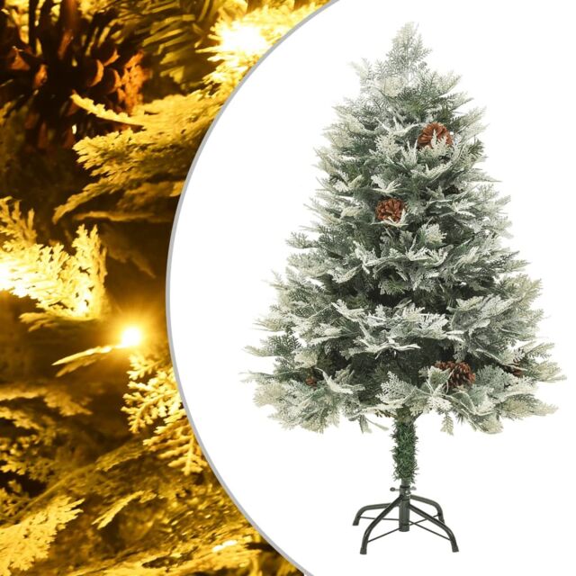 Berkfield Home Pre-lit Christmas Tree with Pine Cones Green 150 cm PVC&PE - image 1