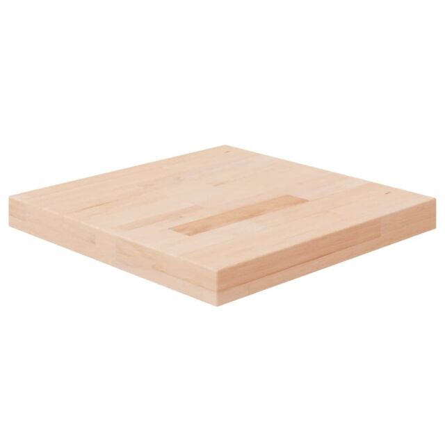 Berkfield Home Square Table Top 40x40x4 cm Untreated Solid Wood Oak in Brown - Size: 40 x 40 x 4 cm - image 1