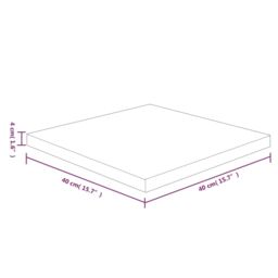 Berkfield Home Square Table Top 40x40x4 cm Untreated Solid Wood Oak in Brown - Size: 40 x 40 x 4 cm - thumbnail 4