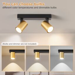 Harper Living 2-Way Ceiling Spotlight, GU10 Track Lighting, Black & Gold Finish - thumbnail 5
