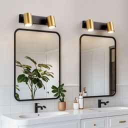 Harper Living 2-Way Ceiling Spotlight, GU10 Track Lighting, Black & Gold Finish - thumbnail 4