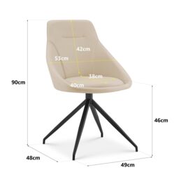 Bravich LTD Lisbon Faux Leather Office Swivel Chair in Cream - Size: 1 Pack - thumbnail 8