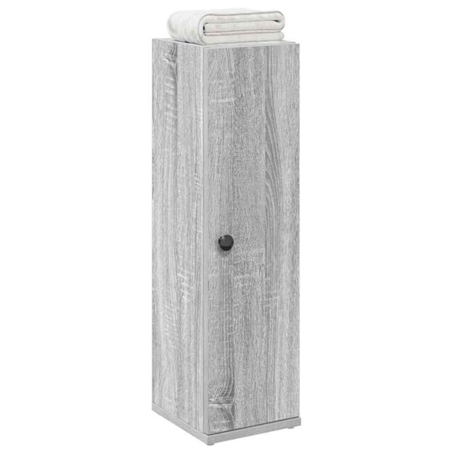 Berkfield Home Bathroom Cabinet with Roll Holder Grey Sonoma 20.5x22x72 cm - image 1