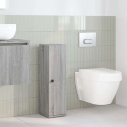 Berkfield Home Bathroom Cabinet with Roll Holder Grey Sonoma 20.5x22x72 cm - thumbnail 3