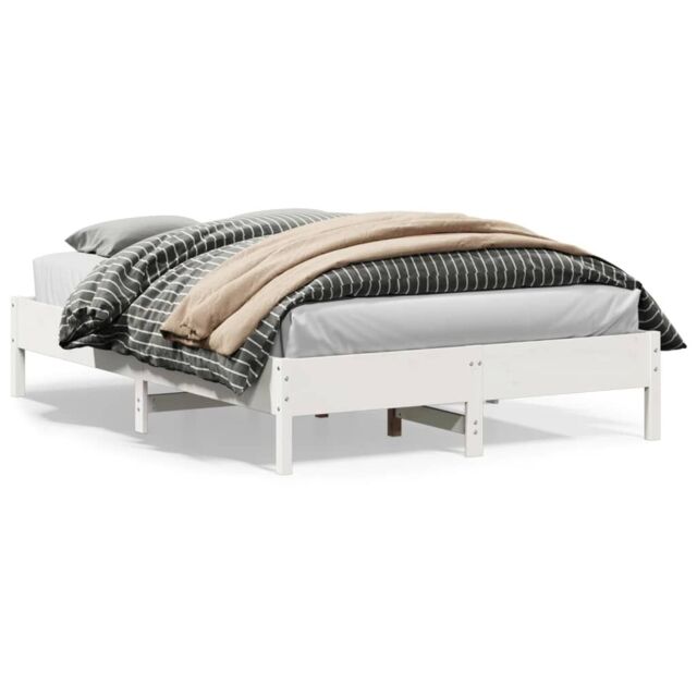Berkfield Home Bed Frame without Mattress White 120x200 cm Solid Wood Pine - Size: Small Double - image 1