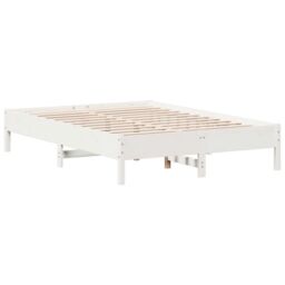 Berkfield Home Bed Frame without Mattress White 120x200 cm Solid Wood Pine - Size: Small Double - thumbnail 2