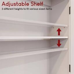 Kelvenix White Bathroom Wall Cabinet Storage, 2 Door Cupboard Shelves Vanity - thumbnail 6
