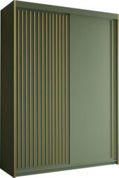 Sliding Wardrobes 4U Modern Wardrobe Double Sliding Wardrobe W 150cm x H 217cm x D 62cm in Green - thumbnail 2