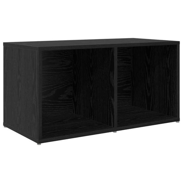 Berkfield Home TV Cabinet with Storage Black oak Engineered Wood - image 1