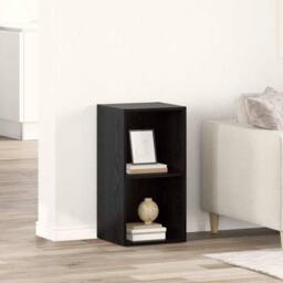 Berkfield Home TV Cabinet with Storage Black oak Engineered Wood - thumbnail 2