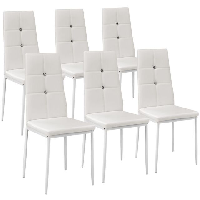 tectake Dining Chair Set Julien Set Of 6 - White - Size: 6 Pack - image 1