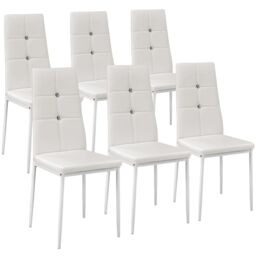 tectake Dining Chair Set Julien Set Of 6 - White - Size: 6 Pack