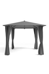 Garden Sanctuary Outdoor Garden Metal Gazebo with Lights in Dark Grey - thumbnail 3