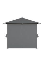Garden Sanctuary Outdoor Garden Metal Gazebo with Lights in Dark Grey - thumbnail 4