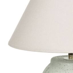 Wyld and Coco White Ceramic Table Lamp with Adjustable Linen Cone Shade - thumbnail 6