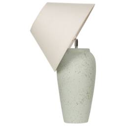 Wyld and Coco White Ceramic Table Lamp with Adjustable Linen Cone Shade - thumbnail 4