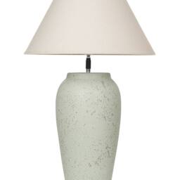 Wyld and Coco White Ceramic Table Lamp with Adjustable Linen Cone Shade - thumbnail 2