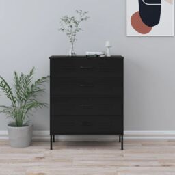 Berkfield Home Chest of Drawers Black 80x35x101.5 cm Steel