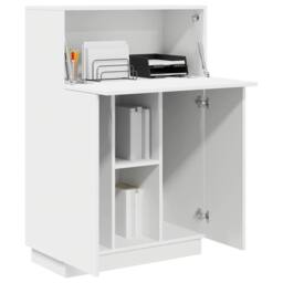 Berkfield Home White Writing Desk White Engineered Wood Medium - thumbnail 3